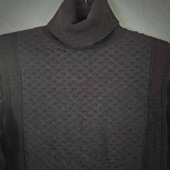White House black market PLEATED Balloon Sleeve Black Turtle Neck Sweater - Picture 7 of 7